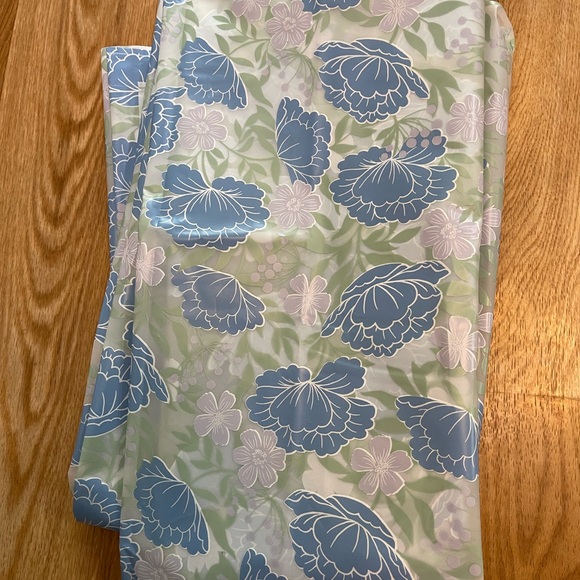 Other - Floral Patterned vinyl shower curtain in blue/green NWOT!